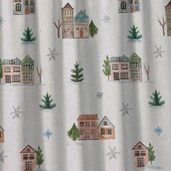 Avanti “Winter Scene” Holiday Town Shower Curtain NWT - Picture 2 of 7